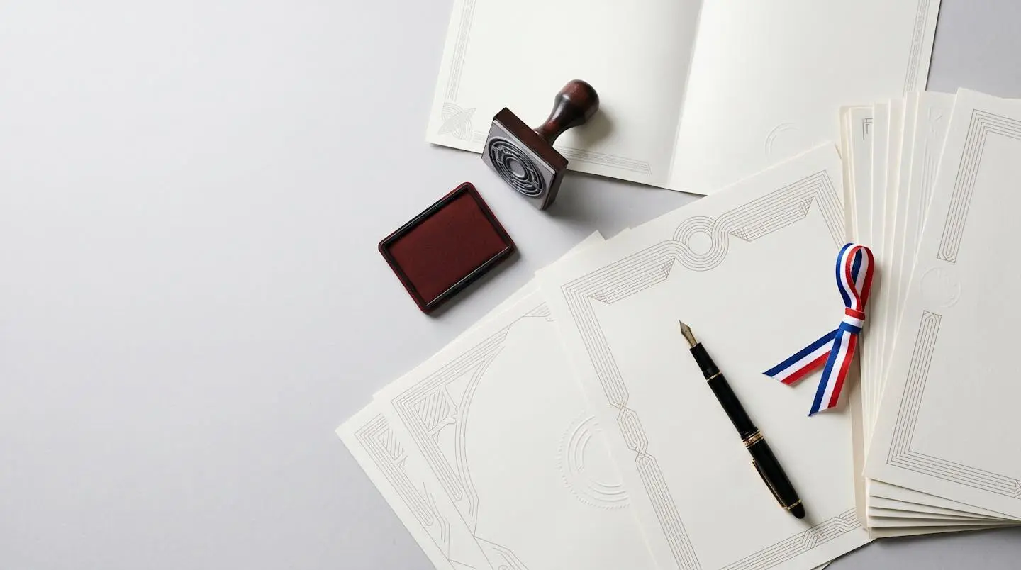 Bureau professionnel avec documents de certification et tampon officiel symbolisant l'agrément d'un organisme de formation en France