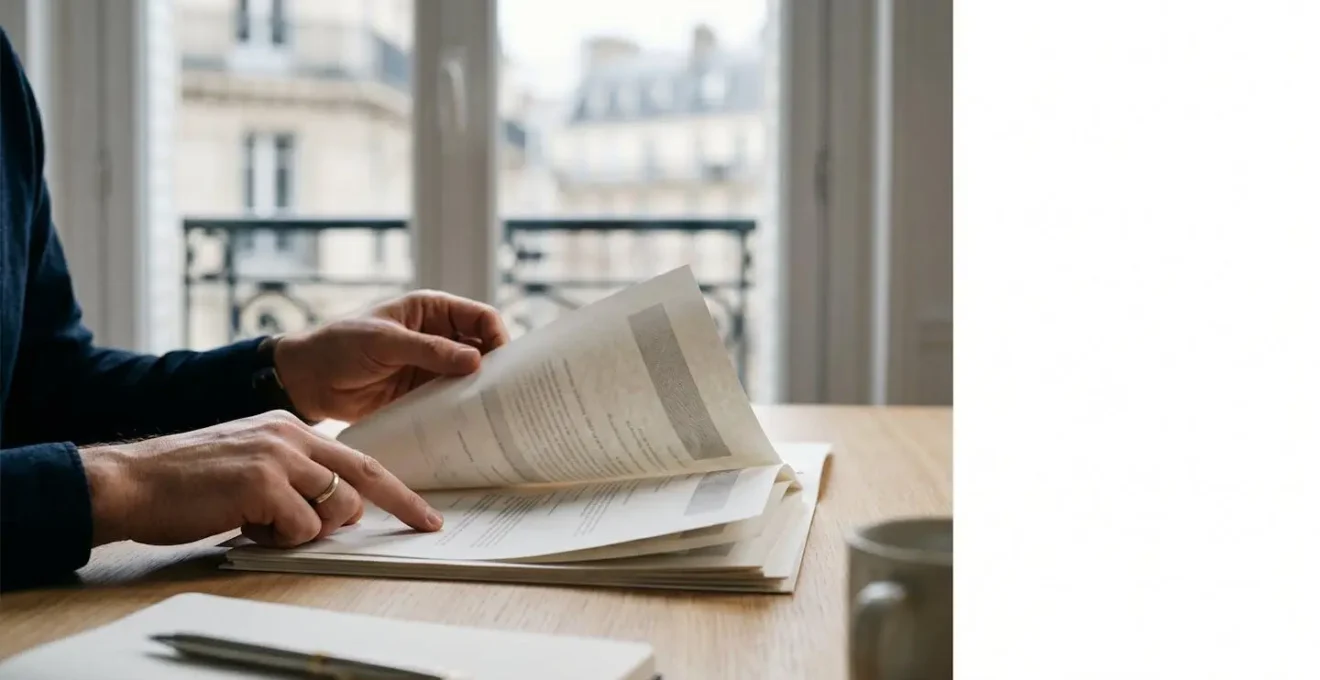 Professionnel consultant des documents de certification dans un environnement moderne